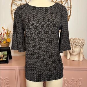 Chico's Black and White Geometric Blouse